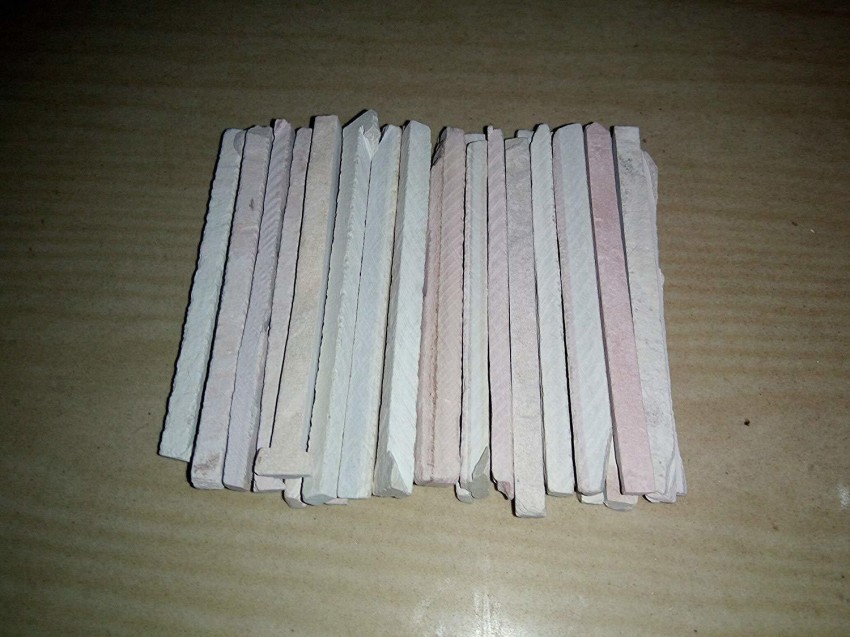 Underfur Sheet White Slate Pencils, Cut from Natural Stone (Pack of 50pcs)