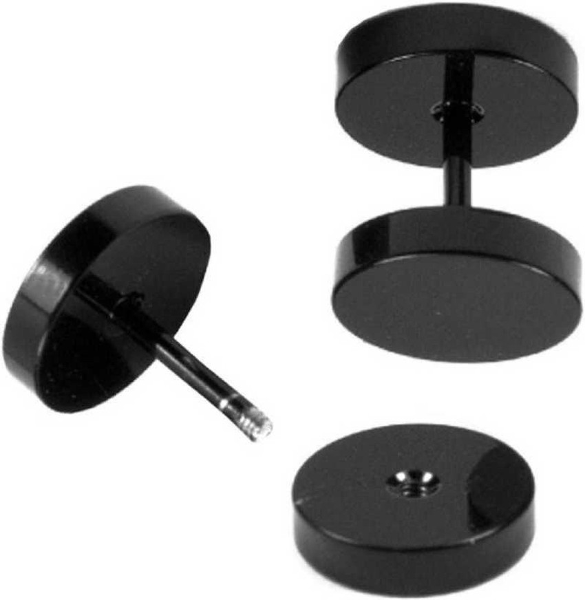Black on sale dumbbell earrings