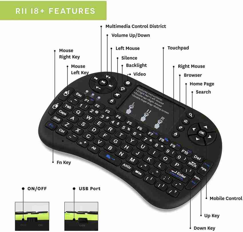 Teclado rii mini best sale i8