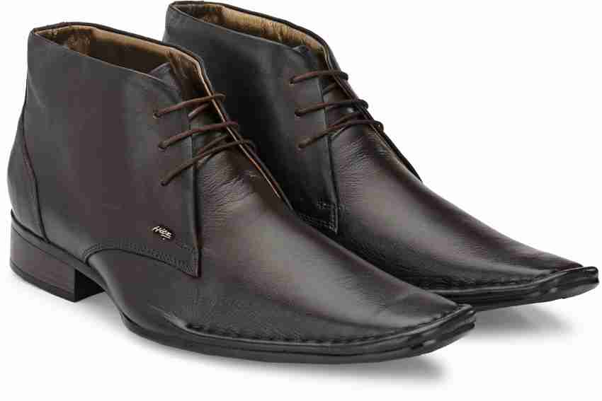 Hitz Brown Leather Lace up Ankle Formal Shoes For Men Buy Hitz Brown Leather Lace up Ankle Formal Shoes For Men Online at Best Price Shop Online for Footwears in India