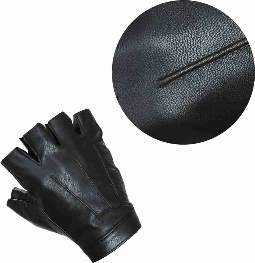 Leather half shop gloves