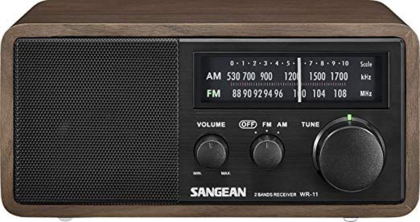 Sangean WR-11BK Wood Cabinet AM/FM Table Top AM/FM Radio + Aux FM