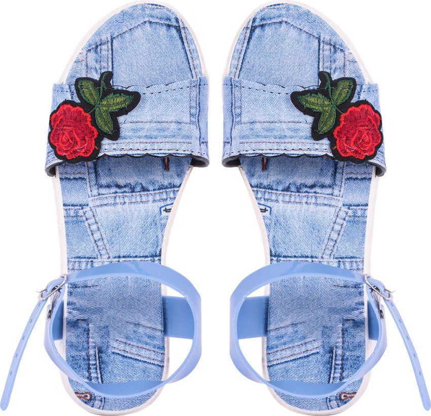 Jeans sandals for girls cheap
