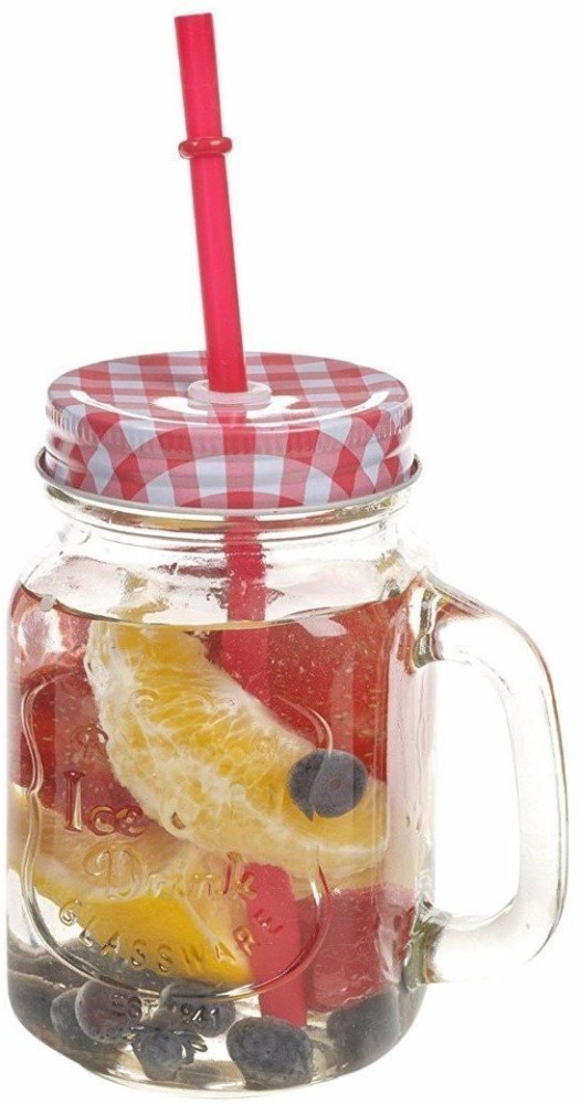 miRim Glass Mason Jar with Straw , Mocktail jar/Smoothie jar/Juice Jar  Glass Mason Jar Price in India - Buy miRim Glass Mason Jar with Straw ,  Mocktail jar/Smoothie jar/Juice Jar Glass Mason