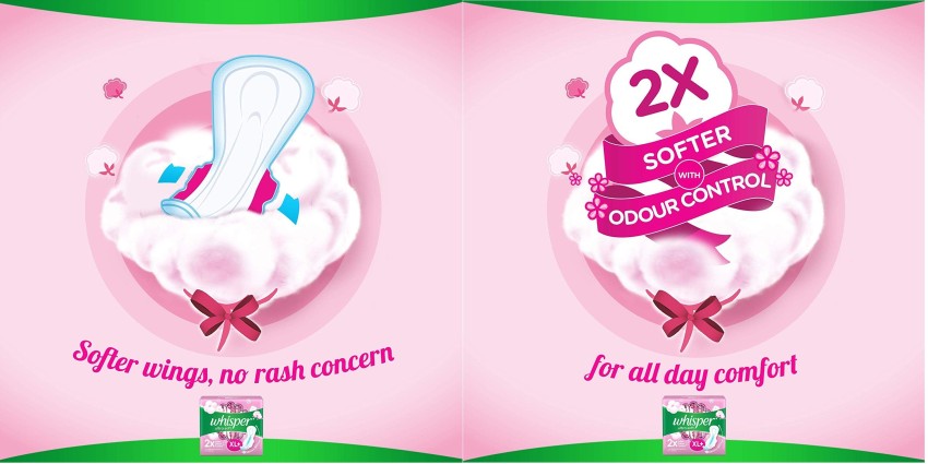 Whisper Ultra Soft XL Plus Wings Sanitary Pad (Pack of 30) pink Sanitary  Pad, Buy Women Hygiene products online in India