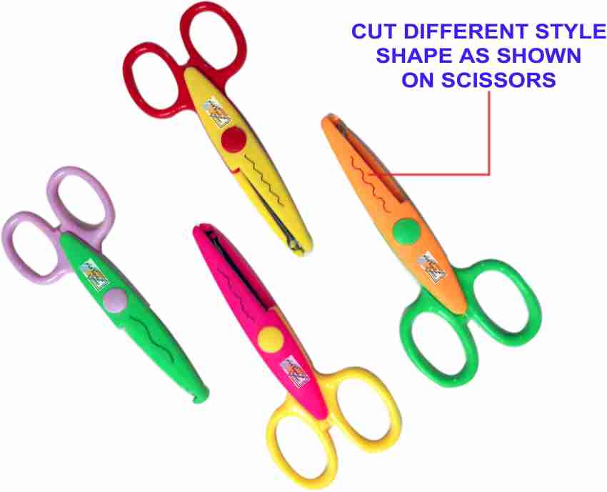 2pcs Color Random Craft Scissors Decorative Edge Abs Resin, Safety