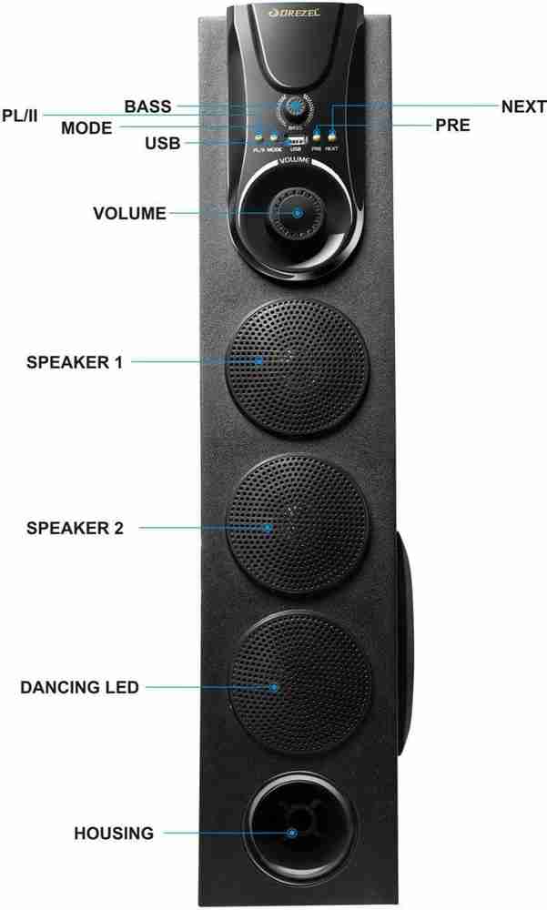 Kewl kart hi fi dj 500 w with 1 clearance 4.25 woofer and 18000 pmpo multimedia bluetooth tower speaker