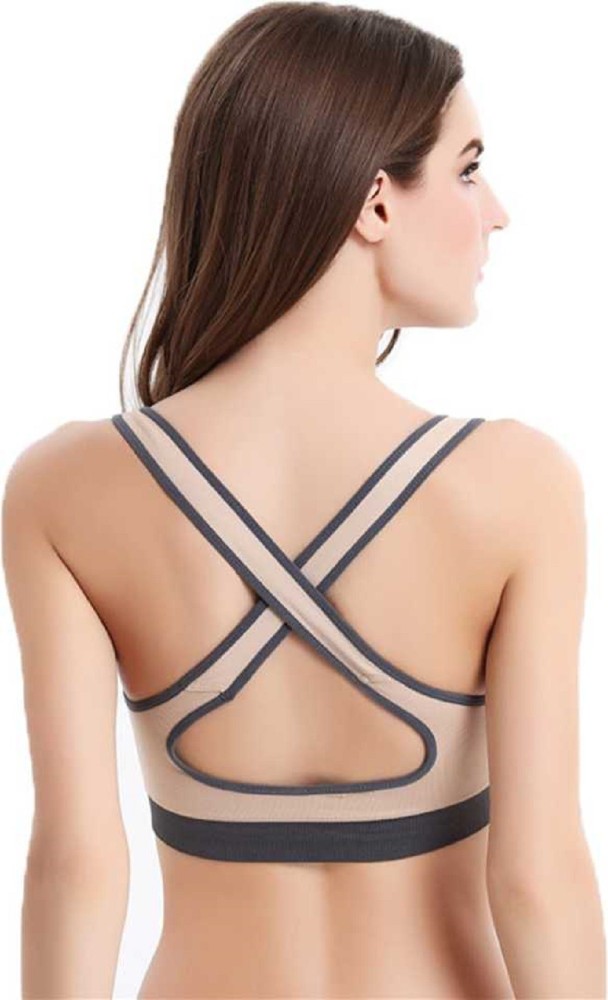 Buy online Beige Solid Sports Bra from lingerie for Women by Zelocity By  Zivame for ₹1299 at 35% off