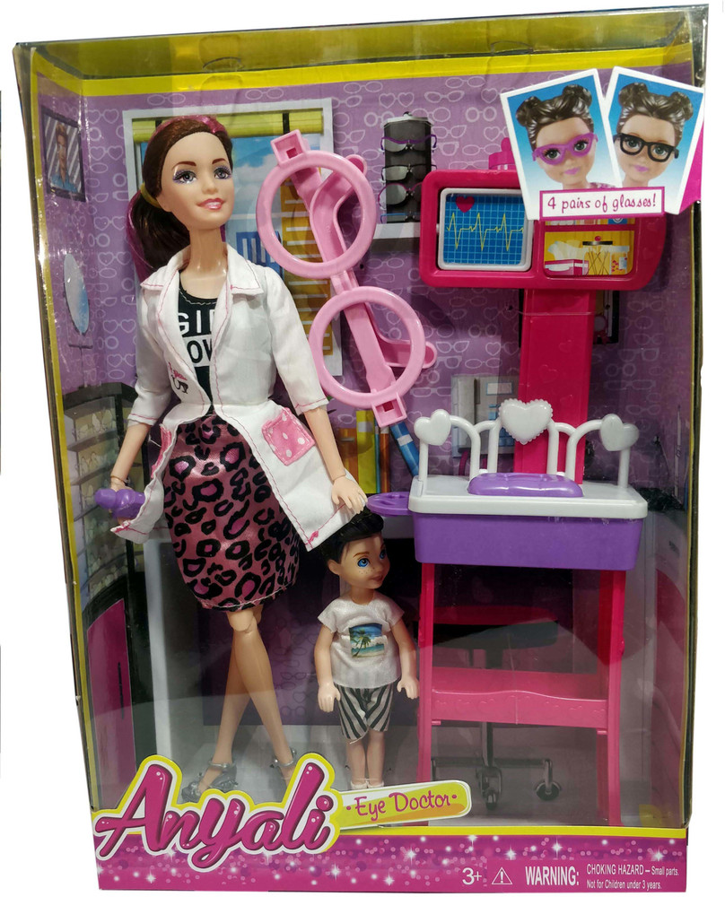 Toyzwonder Eye Doctor Doll with Folding Arms Legs Play Set for