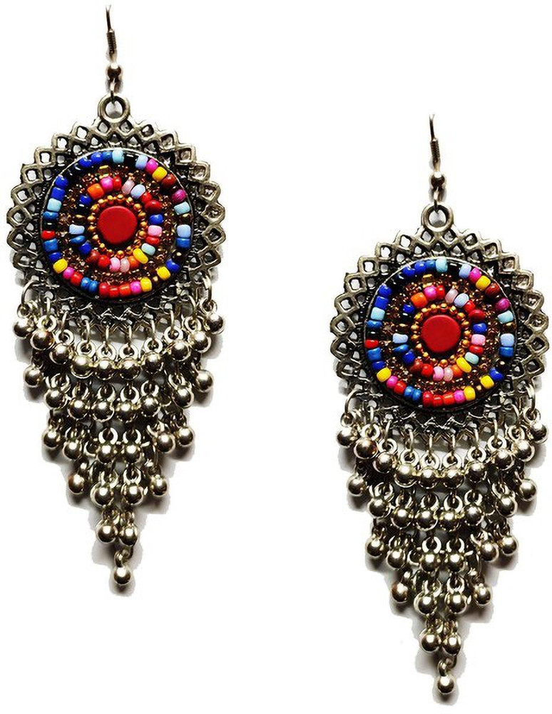Flipkart Buy Victoria s Den Traditional Jhumki Afghani Wedding Earrings Trendy Designer Silver Alloy Drops Danglers Earring Set Online at Best Prices in India