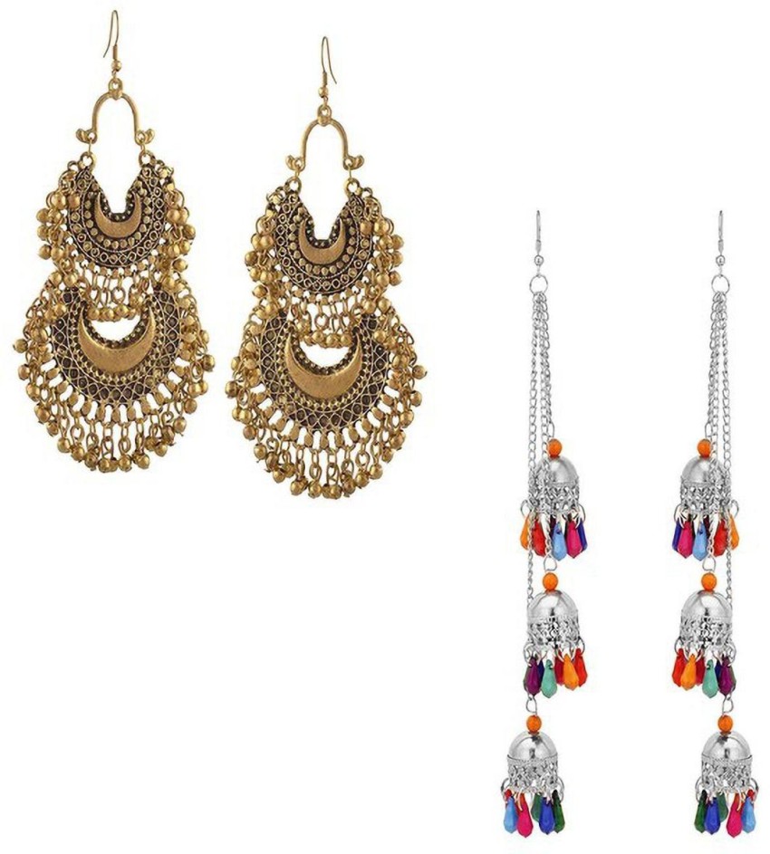 Buy Crunchy Fashion Gold Plated Red Drop Earrings Online  Purplle
