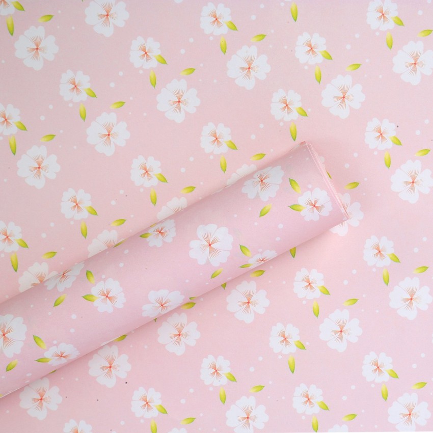 Daisy Print Pink Floral Wrapping Paper - 20 Sheets