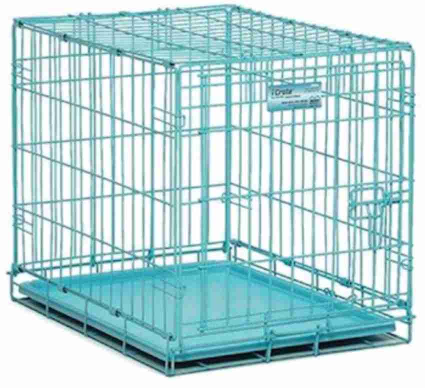 Medium blue top dog crate