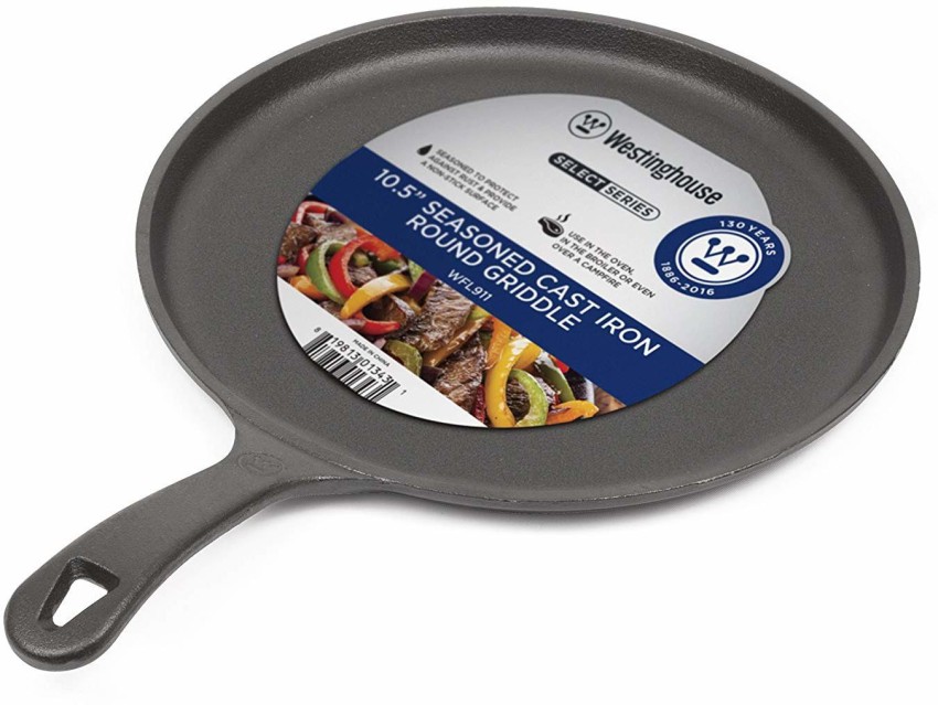 Forza Cast-Iron 27 cm Dosa Tawa Pan, Pre-Seasoned Cookware