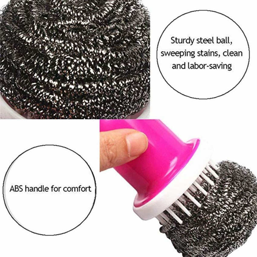 Kitchen Cleaning Ball with Handle Dish Sponges Scourer,Multi