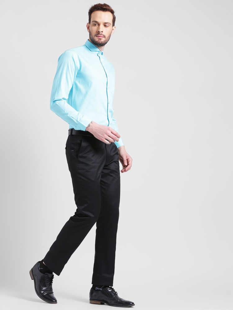Being Fab Men Solid Casual Blue Shirt