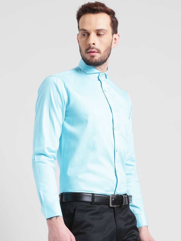 Being Fab Men Solid Formal Blue Shirt - Buy Being Fab Men Solid Formal Blue  Shirt Online at Best Prices in India