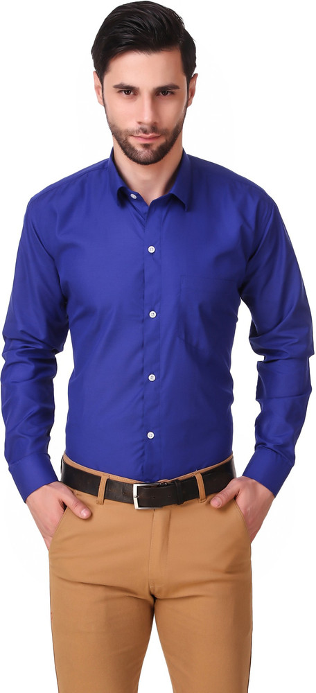 GAZE Men Solid Formal Blue Shirt Buy GAZE Men Solid Formal Blue