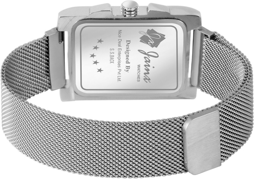 Jainx JM360 Square Silver Magnet Mesh Chain Day and Date