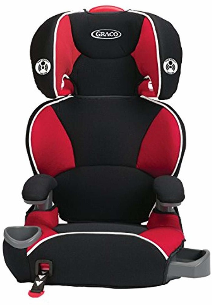 High back booster shop seat with latch system