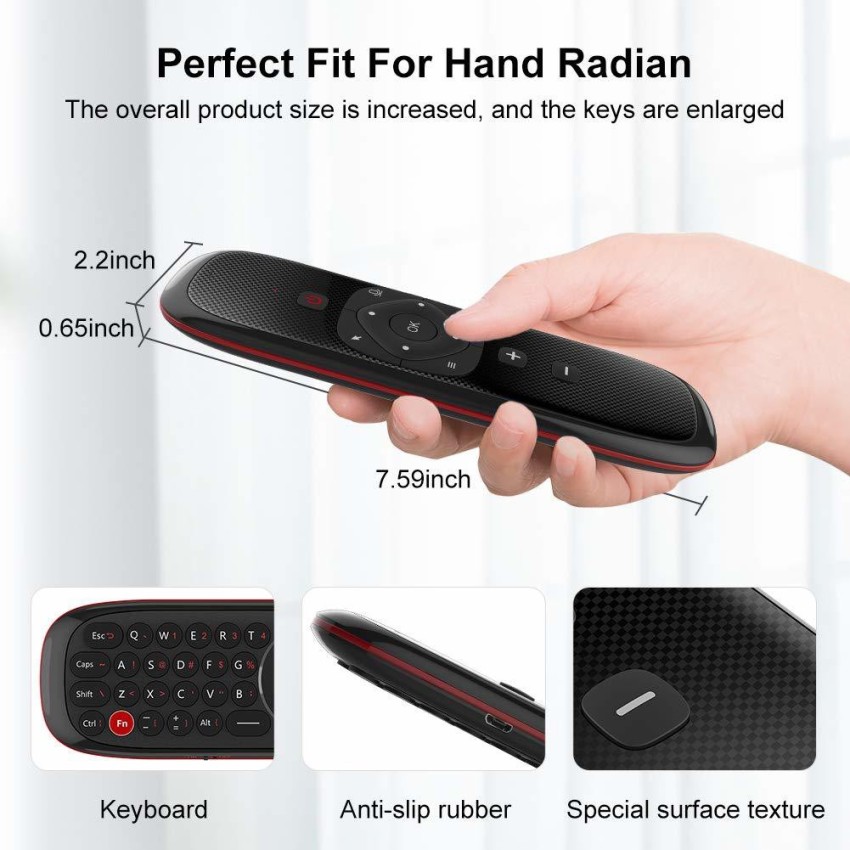 SEC W2 Voice Air Remote Mouse 2.4G Wireless Smart TV Remote Control Wireless Keyboard with Touchpad for Android TV Box/PC/Smart TV/Projector/All-in-one PC Bluetooth Price India - Buy SEC W2 Voice Air
