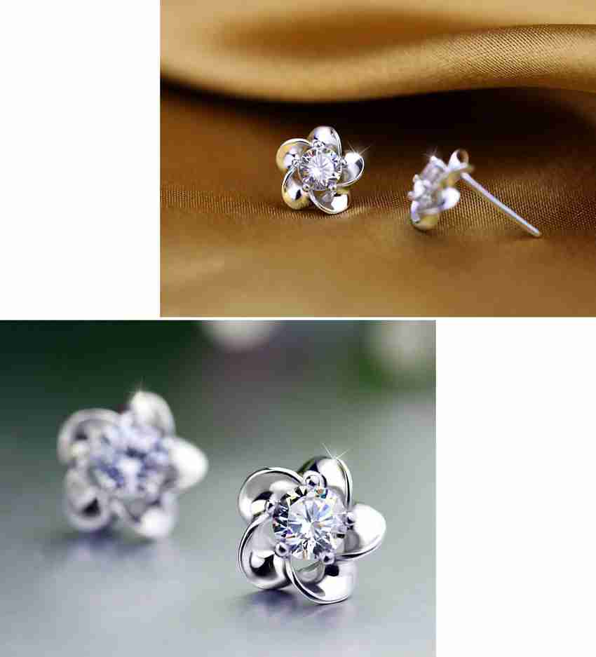 Silver earrings for girl cheap