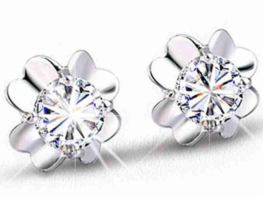 Flipkart Buy Silver Shoppee Silver Shoppee Sterling Silver Earrings for Baby Girls Girls and Women SSER1496 Crystal Sterling Silver Stud Earring Online at Best Prices in India