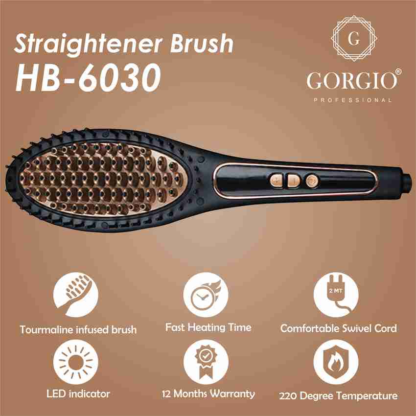 Gorgio Hair Straightener Brush HB 6030 HB6030 Hair Straightener