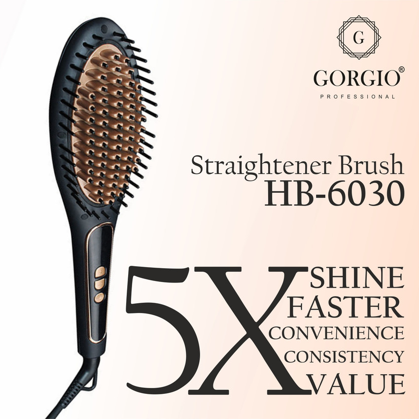 Gorgio Hair Straightener Brush HB 6030 HB6030 Hair Straightener