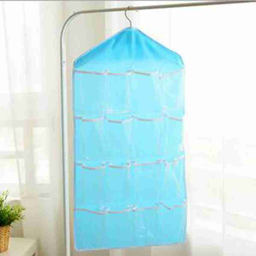 1/2pcs Happy home 16Pockets Clear Hanging Bag Socks Bra Underwear