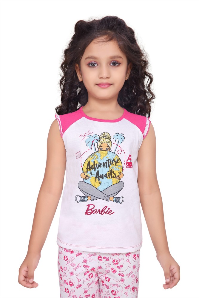 BARBIE Kids Nightwear Girls Printed Cotton Price in India Buy BARBIE Kids Nightwear Girls Printed Cotton online at Flipkart