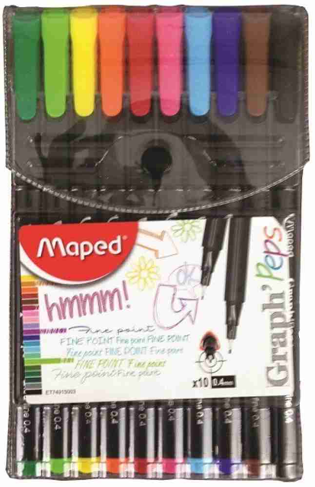 Maped Graph'Peps 0.4mm Fine Felt Tipped Pens, Pack of 20