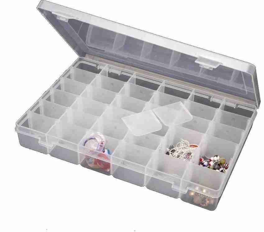 CloudKing 36 Grid Cells Multipurpose Plastic Storage Box with Removable  Dividers, White, Plastic Jewelry Grid Organizer Box with Imitation  Adjustable Dividers 36 Grid Boxes for Travel, Home, Women (Transparent)