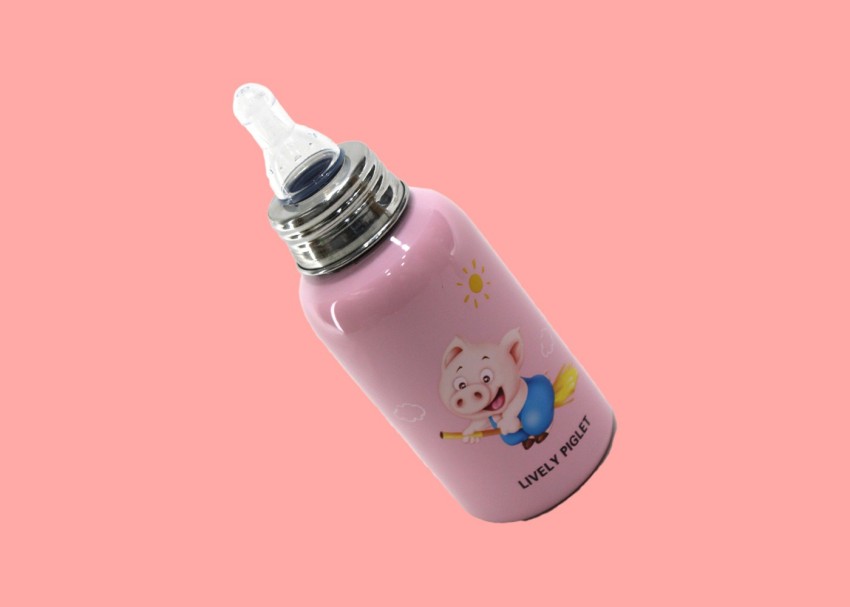 pink baby bottle cartoon