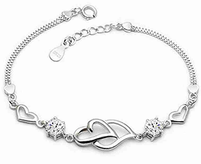 Silver Shoppee Sterling Silver Crystal Sterling Silver Bracelet Price in India Buy Silver Shoppee Sterling Silver Crystal Sterling Silver Bracelet Online at Best Prices in India Flipkart