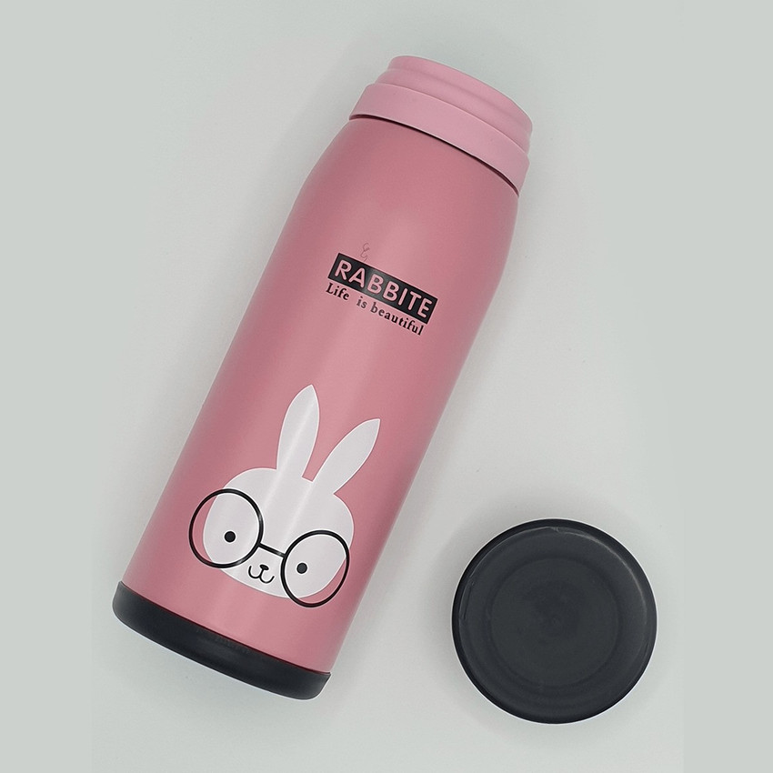 Mynyma Creative Rabbit Printed Thermos Flask Water Bottle For