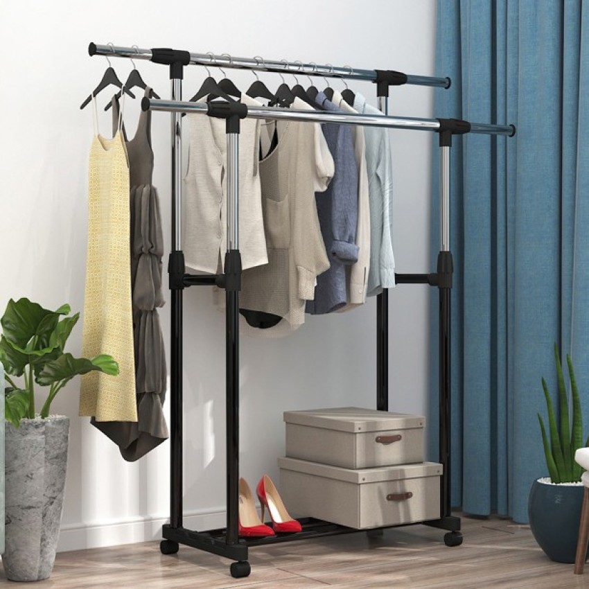 Dragon Steel Floor Cloth Dryer Stand Double Pole Cloth Hanger Price in  India - Buy Dragon Steel Floor Cloth Dryer Stand Double Pole Cloth Hanger  online at