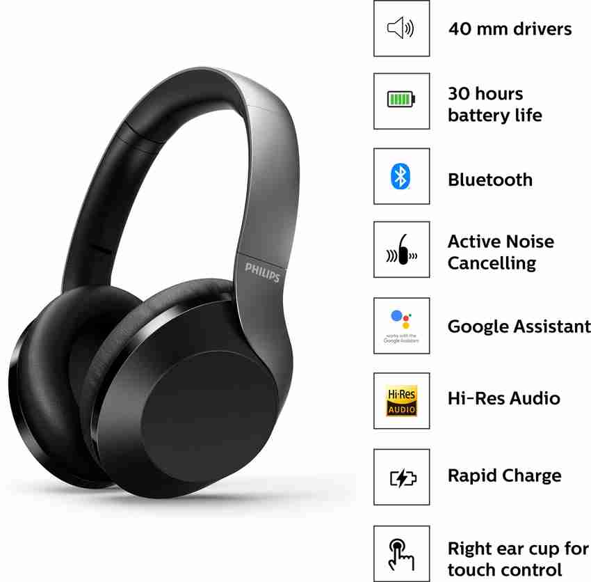 PHILIPS TAPH805BK/10 Wireless Headphone with Touch Control PHILIPS TAPH805BK/10 Wireless Headphone with Touch Control