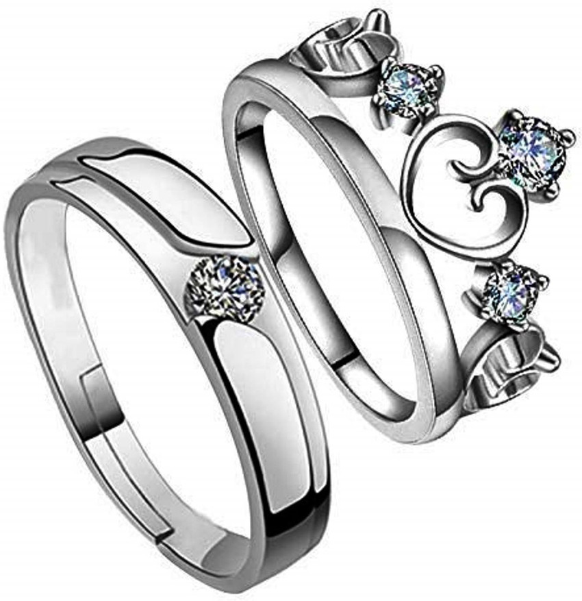 Romantic crown king clearance queen couple ring