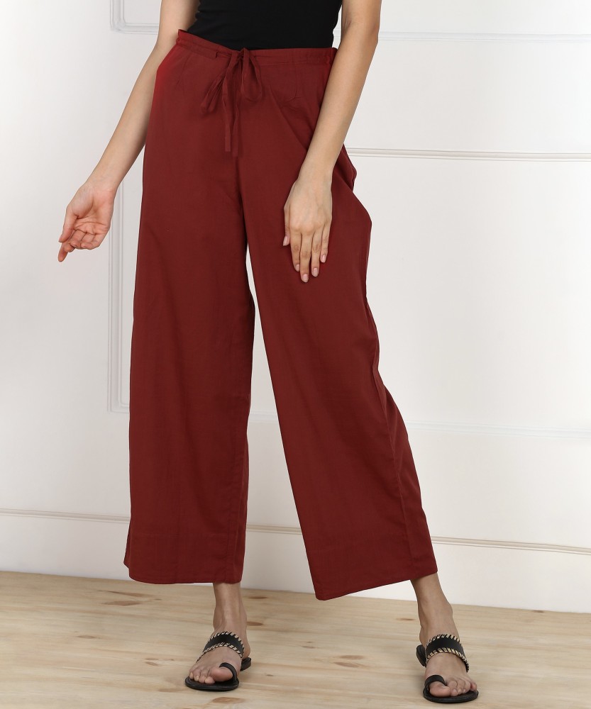 Fabindia Trousers and Pants  Buy Fabindia Red Cotton Comfort Fit Pant  Online  Nykaa Fashion