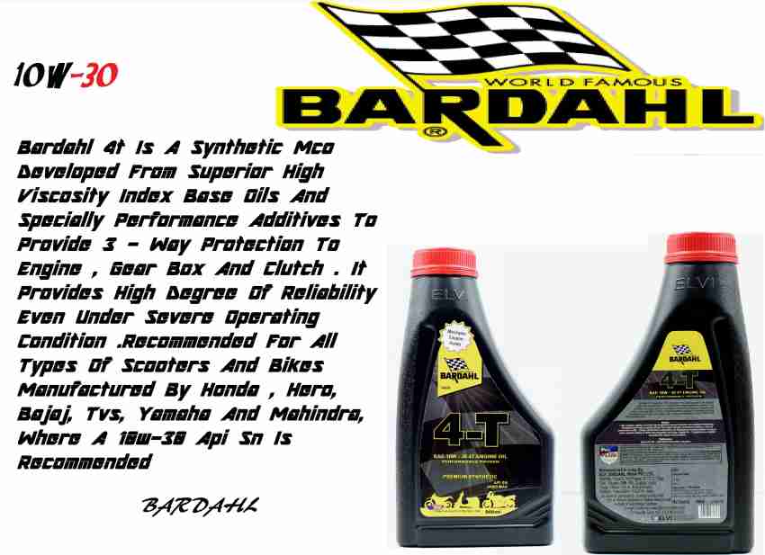 Bardahl ELVI BARDAHL 4T 10W 30 SN 0.900 LTR Synthetic Blend