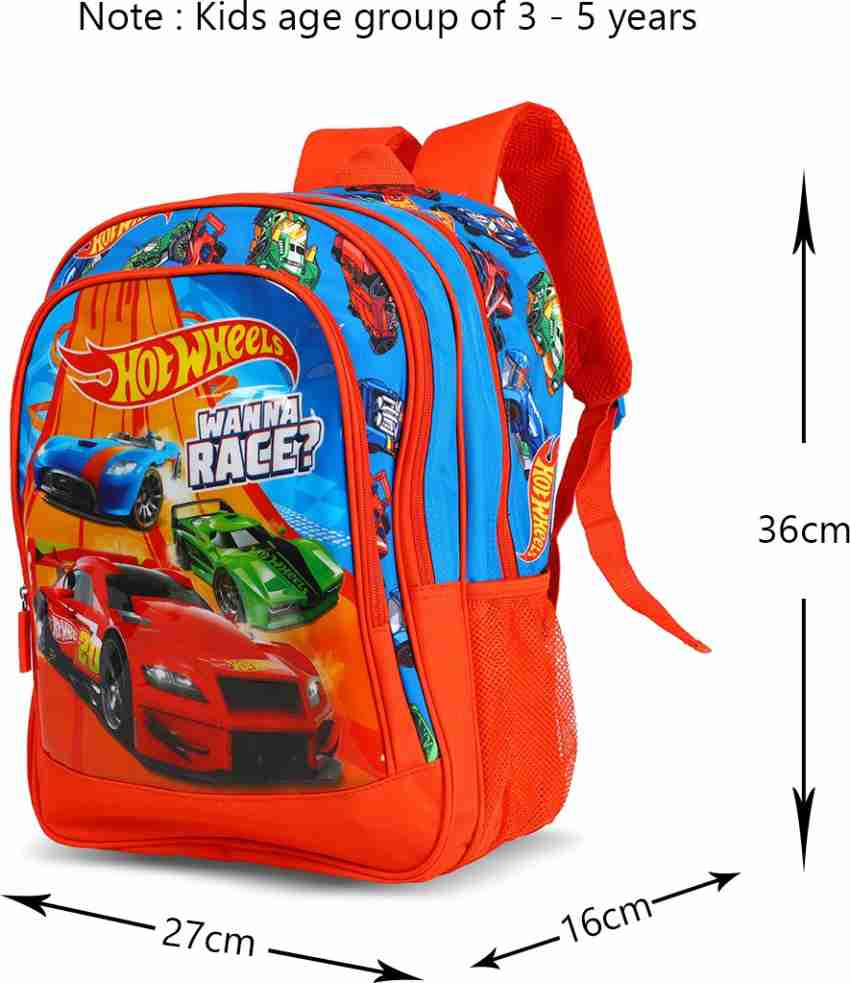 Flipkart HOT WHEELS Pre School Wanna Race LKG UKG 1st std School Bag School Bag