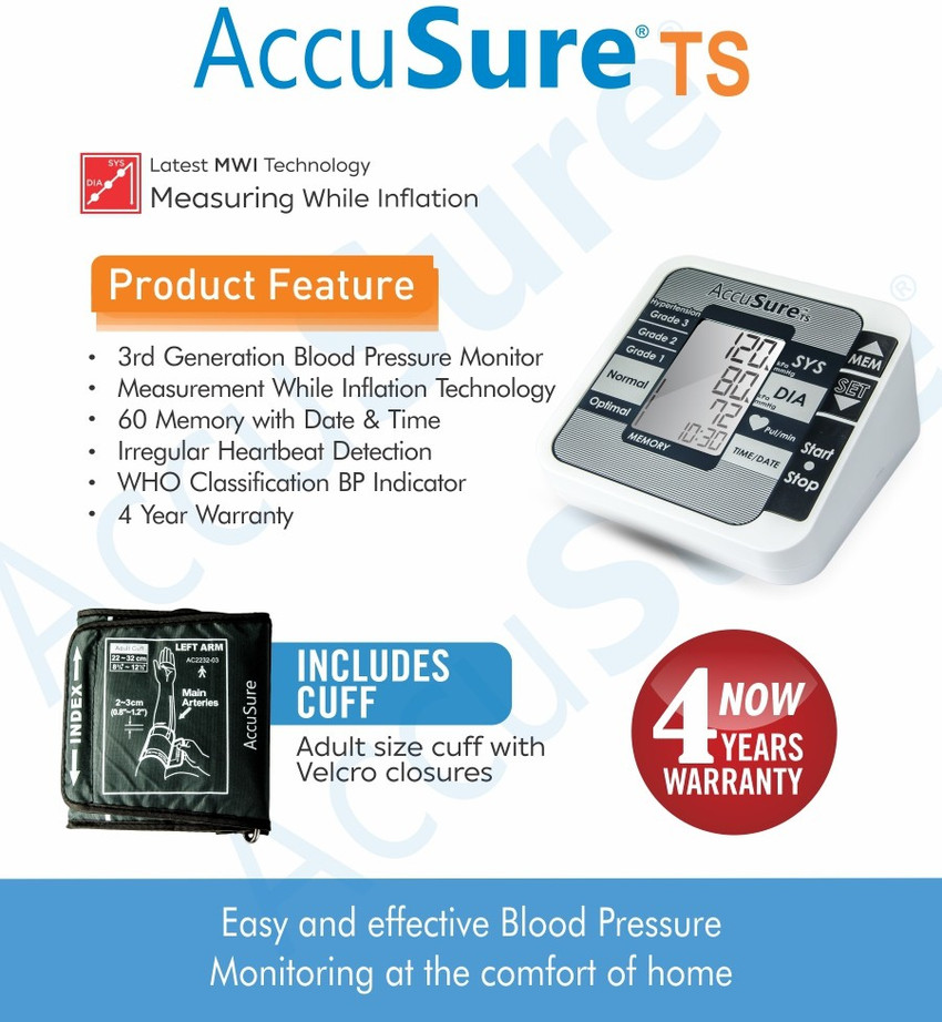 AccuSure Fully Automatic Digital Blood Pressure Monitor TS Bp