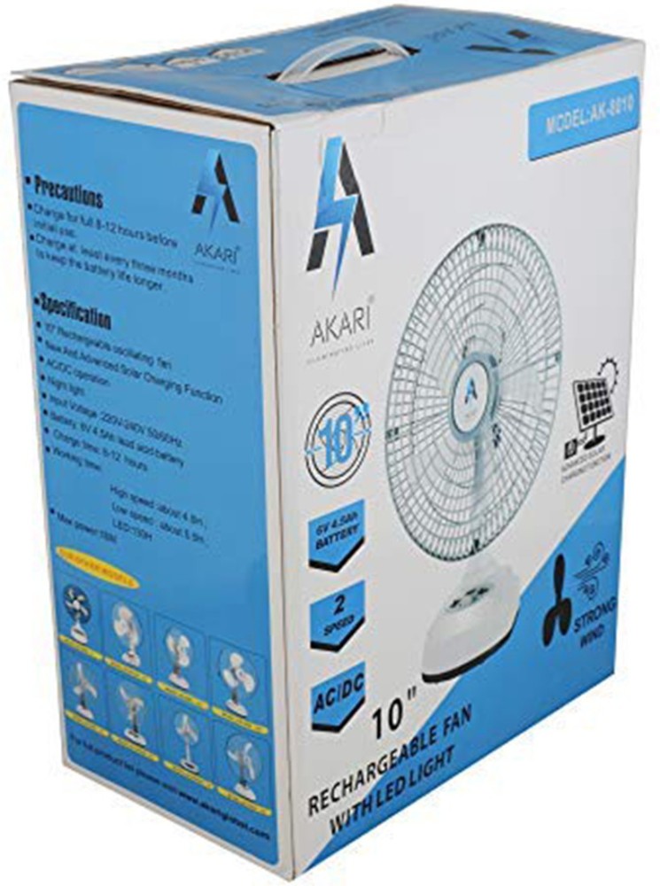 Akari rechargeable best sale fan battery