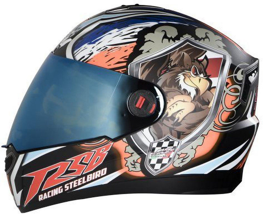 Steelbird Air SBA 1 GRIFFON MATT BLACKORANGE WITH RAINBOW VISOR