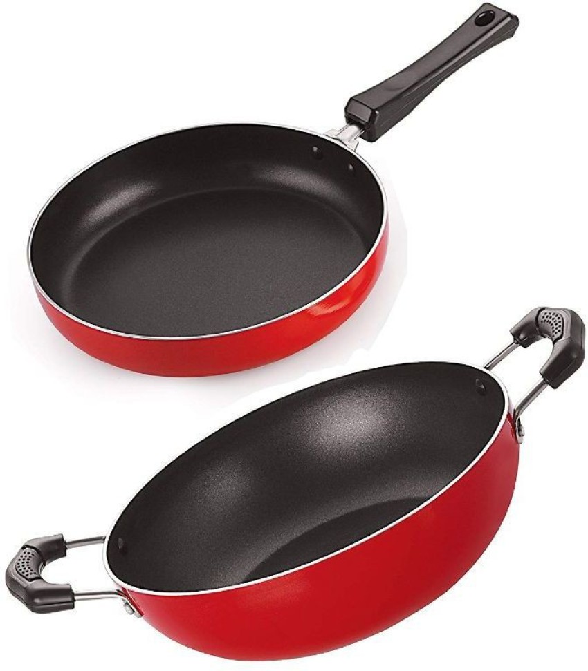 NIRLON Non-Stick Aluminium Mini Cookware Set (Tawa, Fry Pan, Kadhai), Red  Non-Stick Coated Cookware Set (PTFE (Non-stick), Aluminium, 3 - Piece) at  Best Price