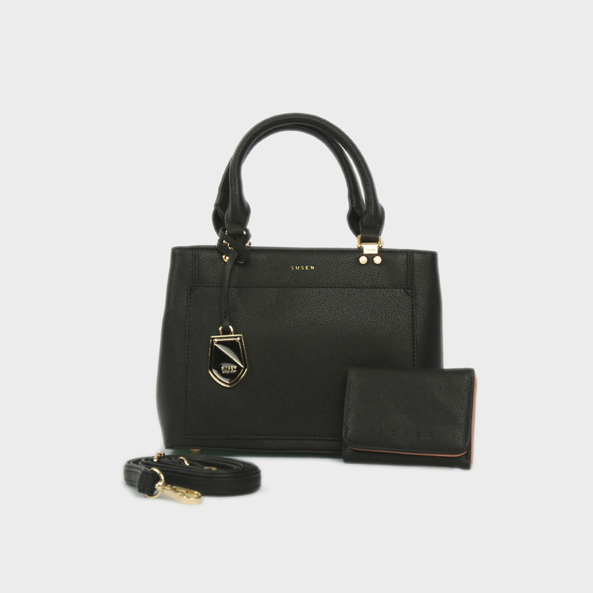 Buy susen Women Black Handbag Black Online Best Price in India Flipkart