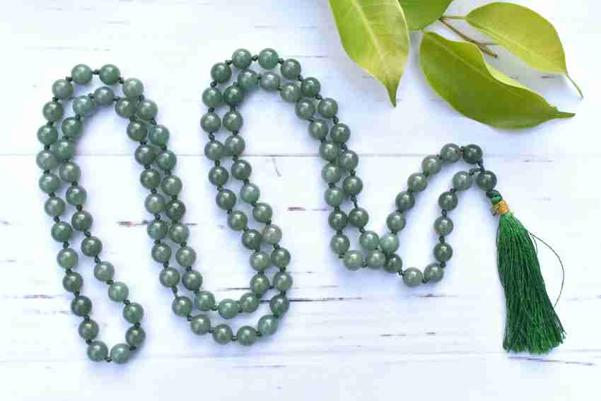 108 Mala Beads Green Jade Healing Meditation Reiki Yoga