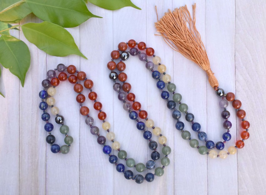 Healings4u Seven Chakra Knotted Chakra Healing Balancing 108 Bead Yoga  Meditation Prayer Jap Mala Necklace Crystal Crystal Necklace Price in India  - Buy Healings4u Seven Chakra Knotted Chakra Healing Balancing 108 Bead