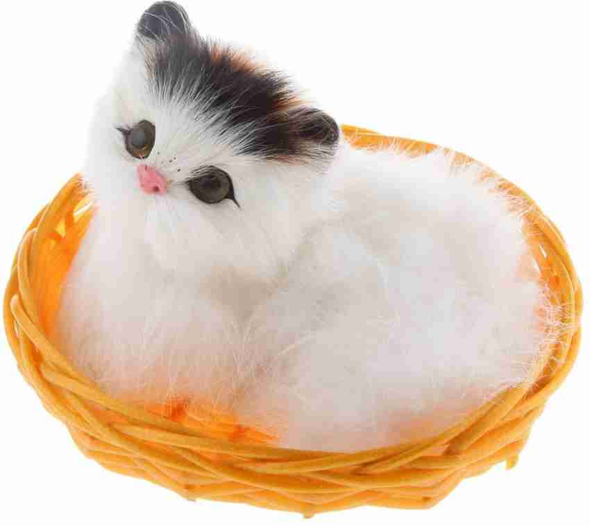 Quinergys Cute Lovely Cat Doll with Basket Play Fun Toy 9 cm